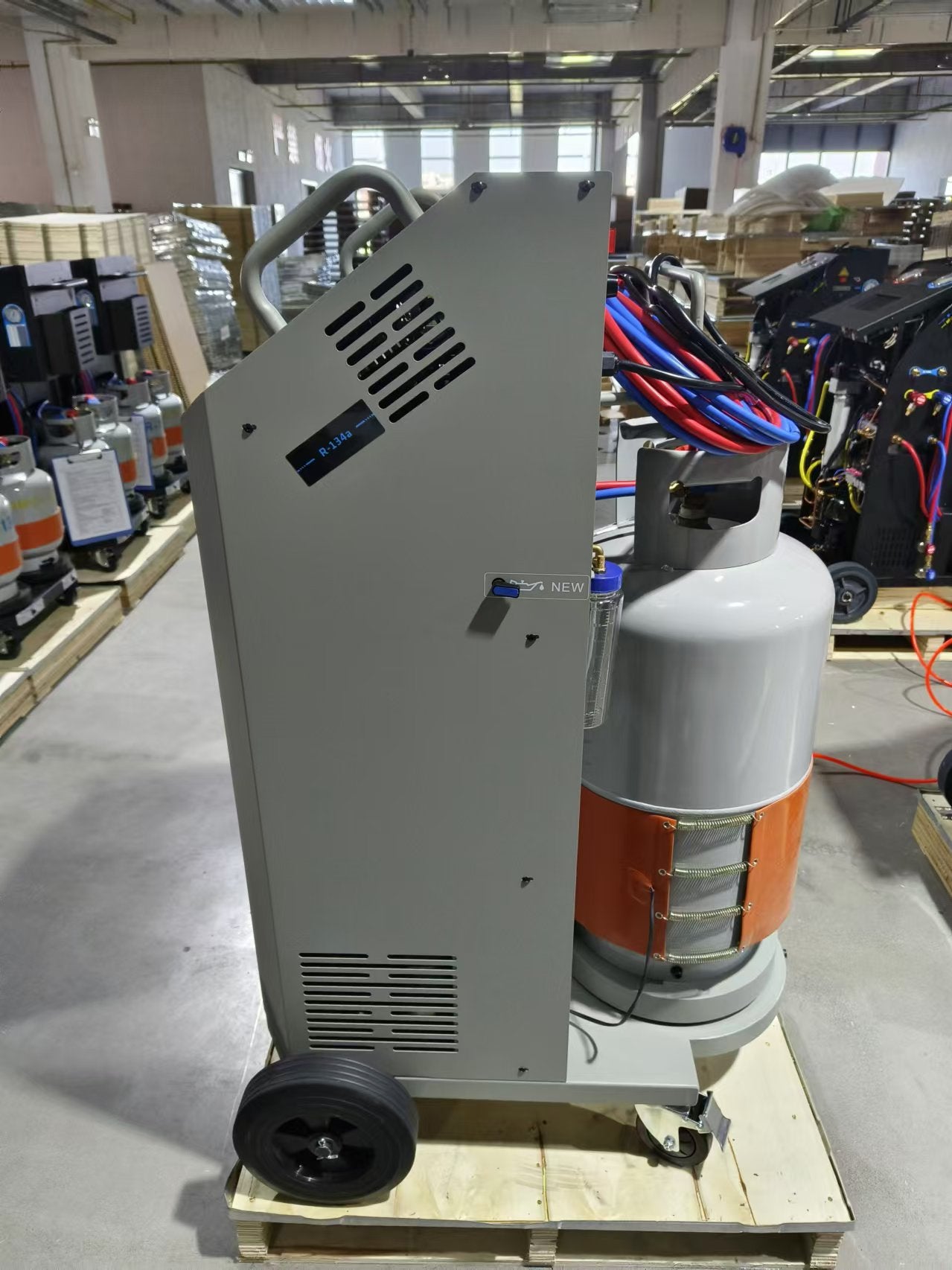 50Kg/100lb Tank Capacity R134a AC Refrigerant Recovery Machine for Bus/Train/Railway HDAC-50CV