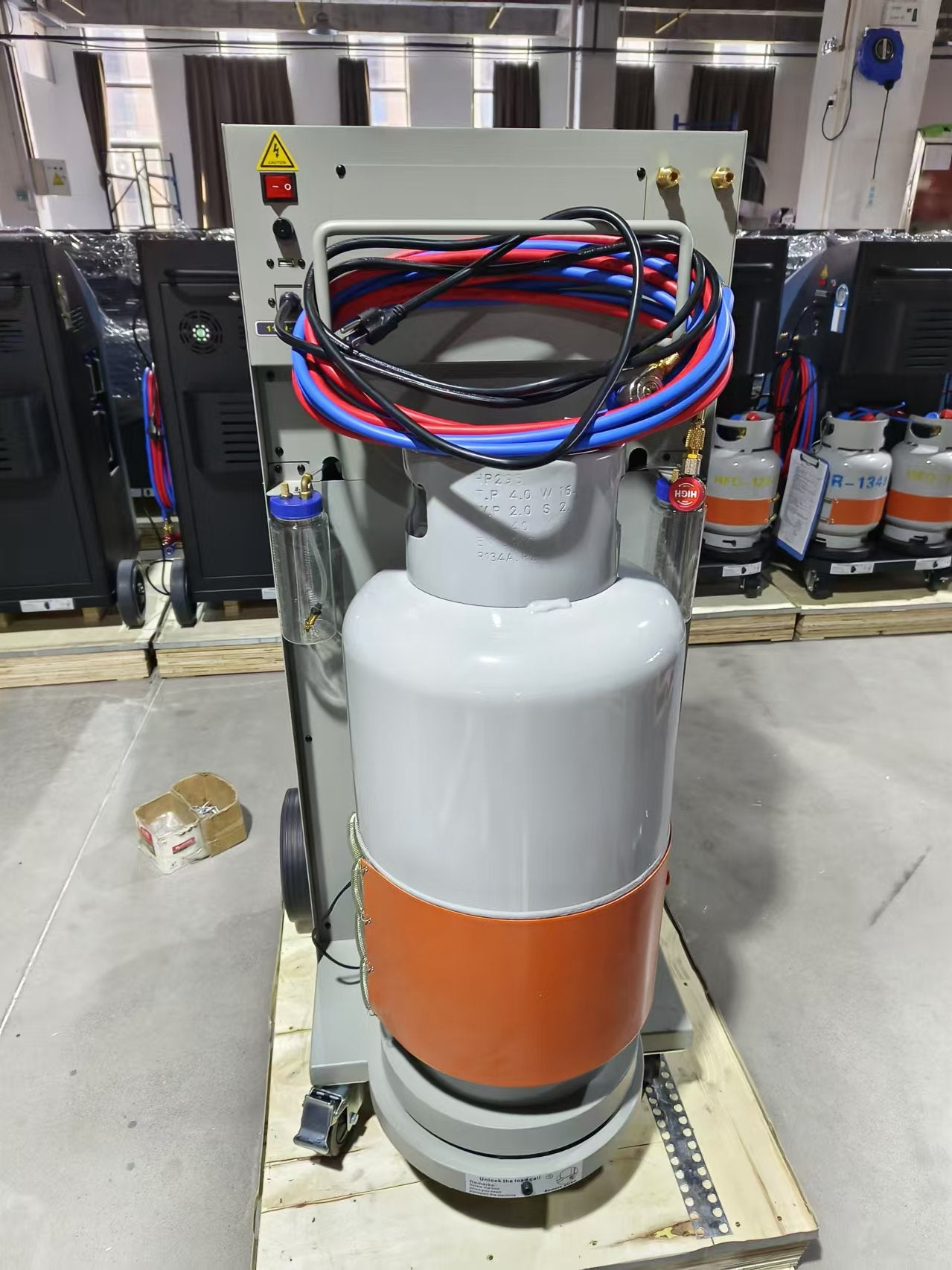 50Kg/100lb Tank Capacity R134a AC Refrigerant Recovery Machine for Bus/Train/Railway HDAC-50CV