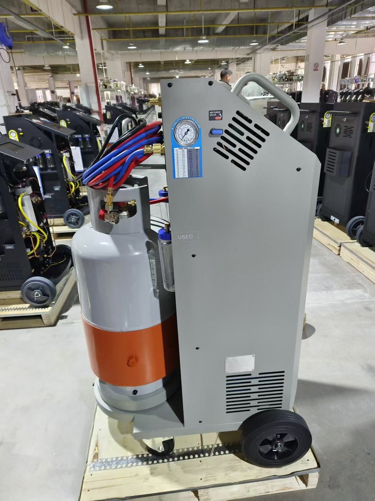 50Kg/100lb Tank Capacity R134a AC Refrigerant Recovery Machine for Bus/Train/Railway HDAC-50CV