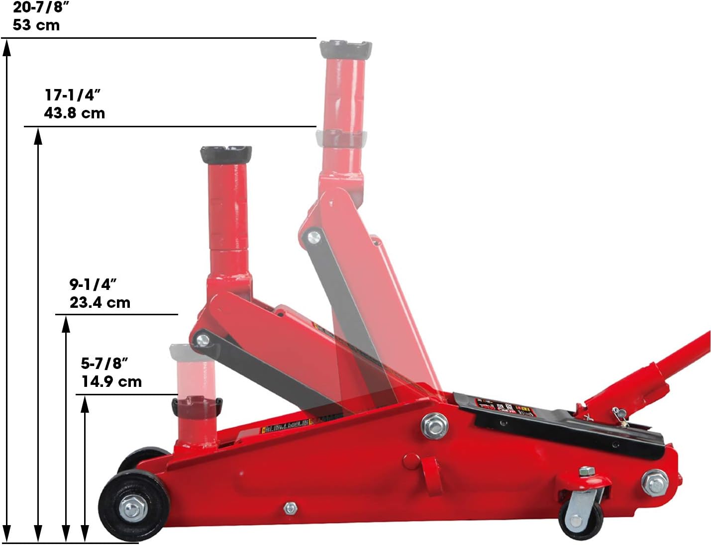 Big Red Hydraulic Trolley Floor Jack: SUV / Extended Height, 3 Ton Capacity T83006