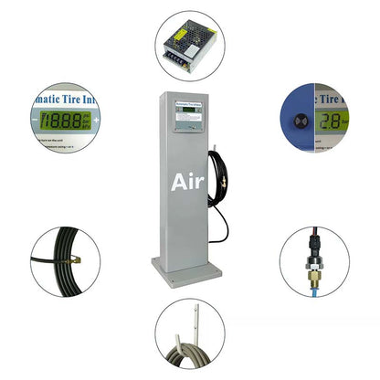 Pedestal Automatic Digital Tire Inflator E-010-OD-WP -N (Iron cabinet) (Outdoor, Inflator IP66)