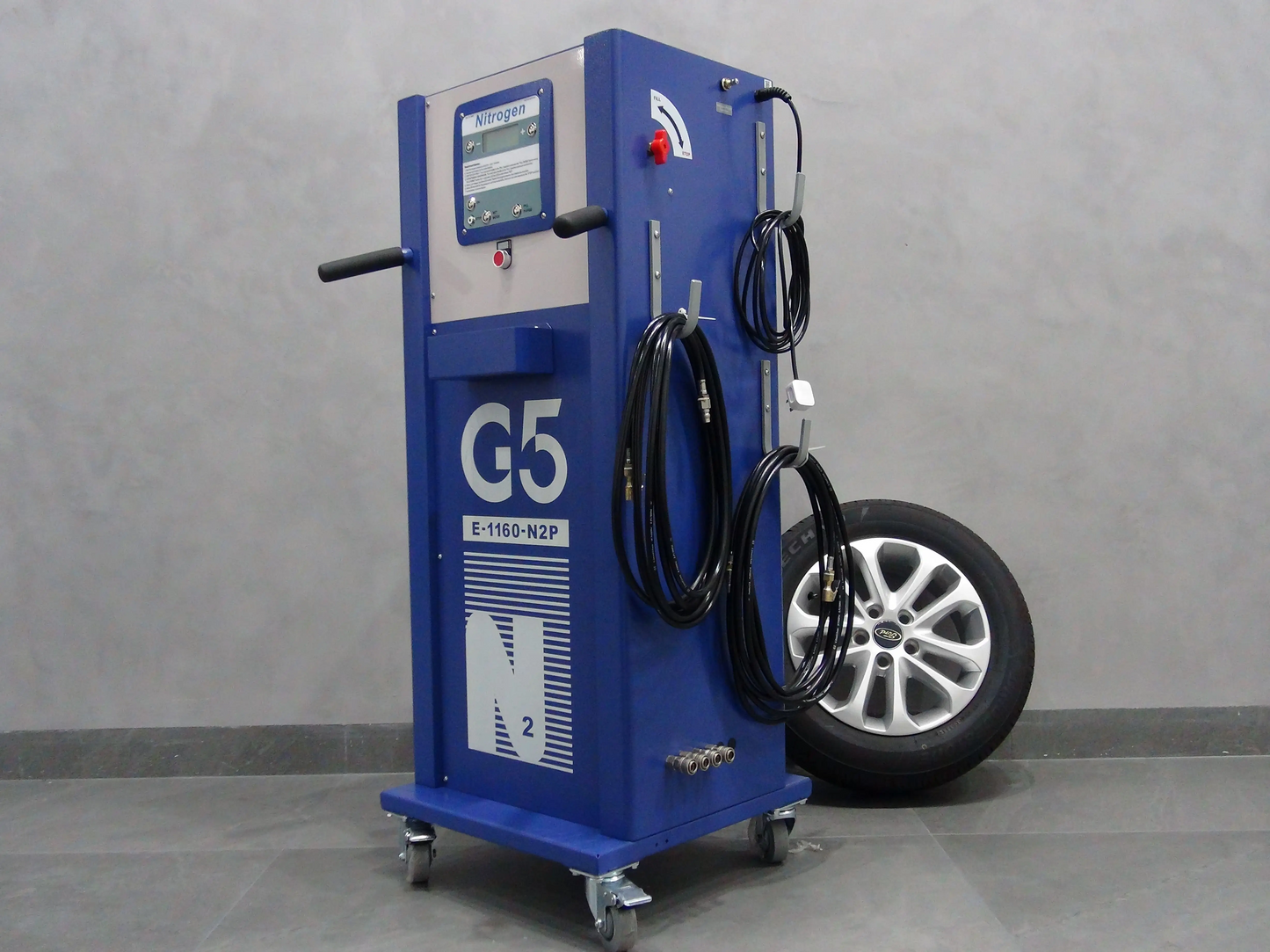 Nitrogen Generator and Conversion System for 4 Tires Simultaneous Inflation  For  Motorcycle, Car, Light Truck E-1160-N2P (Indoor)