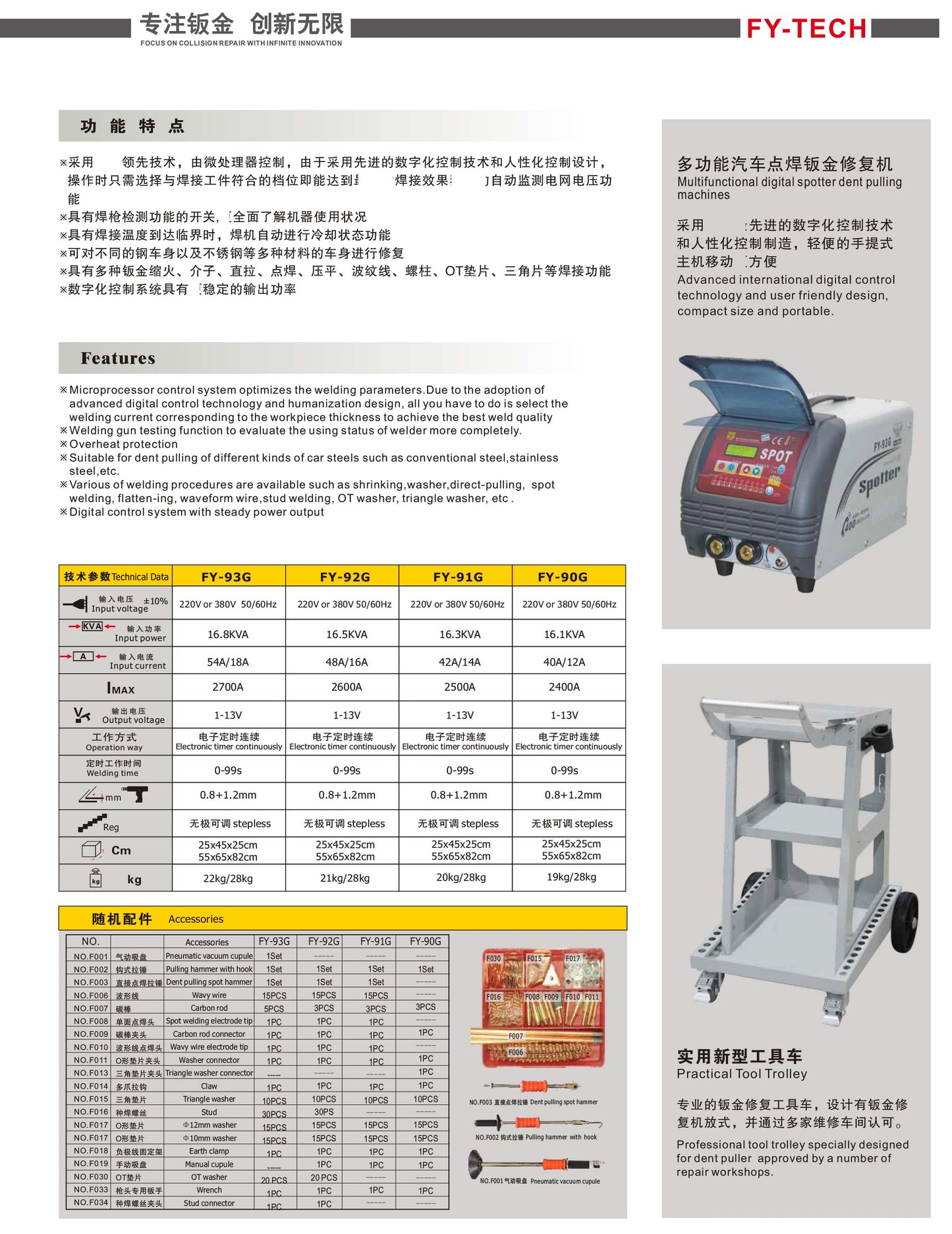 Multifunctional Digital Spotter Dent Pulling Machine FY-92G