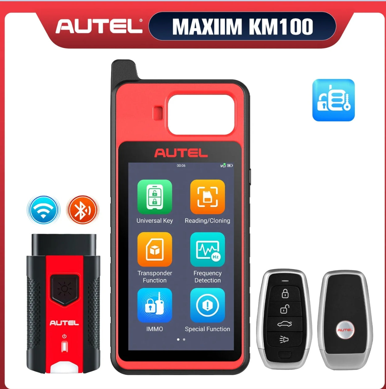 Autel KM100 Key Programming Tablet + 2 Programmable IKEYS