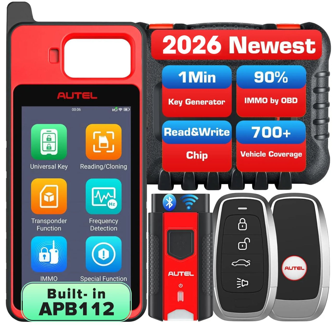 Autel KM100 Key Programming Tablet + 2 Programmable IKEYS