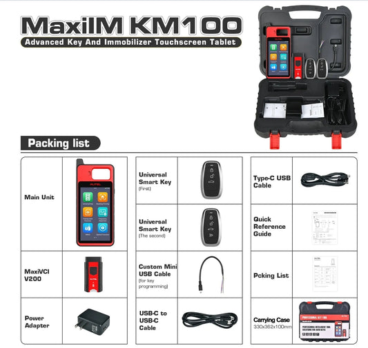 Autel KM100 Key Programming Tablet + 2 Programmable IKEYS