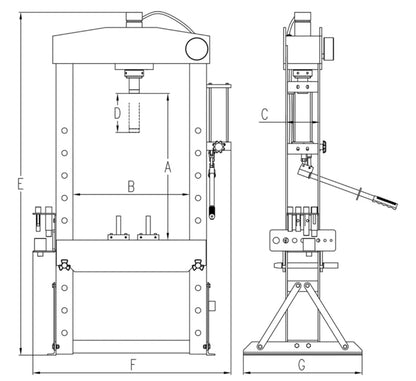 30 Ton Air Hydraulic Shop Press with Air Pump – Heavy Duty Auto Repair Press TY30021