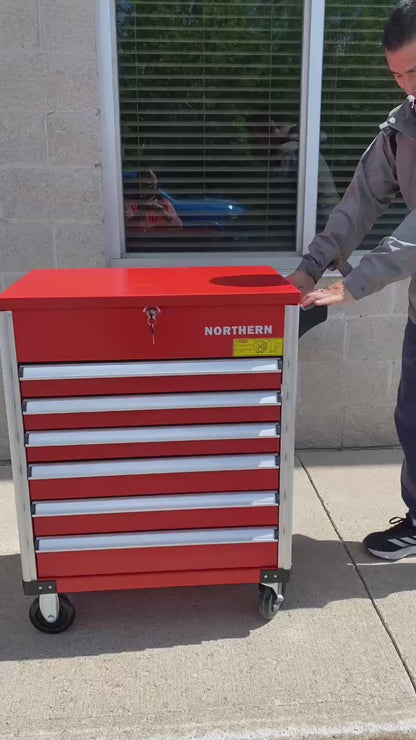 Rolling Tool Chest, 6-Drawer Lockable Tool Cabinet 27*17.5*36inch